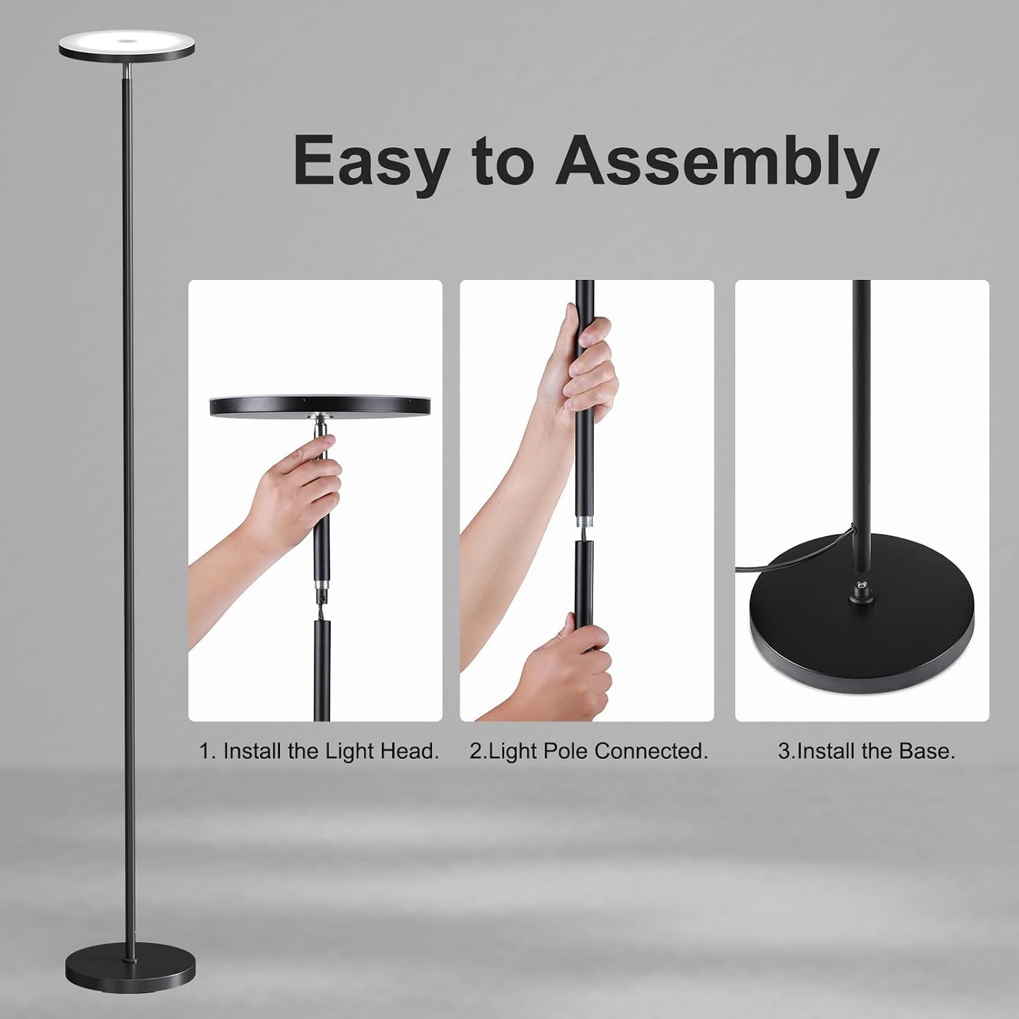 ✨ Modern LED Floor Lamp | Dimmable Standing Light with Remote Control for Living Room & Bedroom