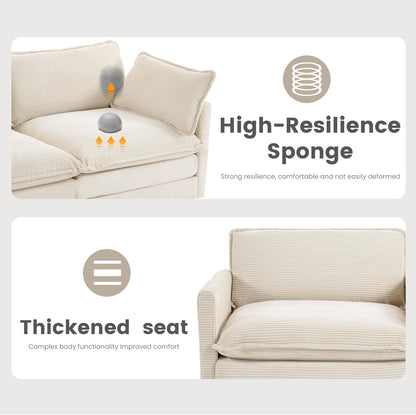 ☁️ Oversized Modular Cloud Sofa | 112" Cozy Sectional Couch with Ottoman for Modern Living Room