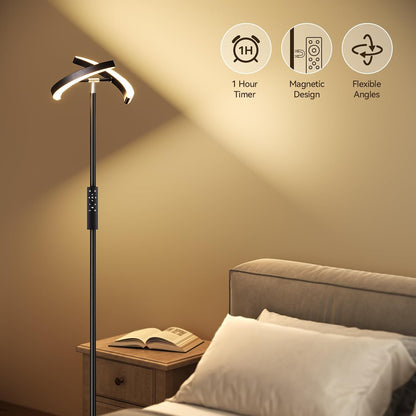 ✨ Modern LED Floor Lamp | Rotatable Dimmable Standing Light with Remote Control for Living Room & Bedroom