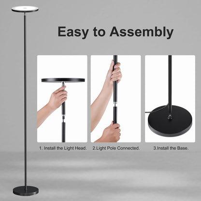 ✨ Modern LED Floor Lamp | Dimmable Standing Light with Remote Control for Living Room & Bedroom