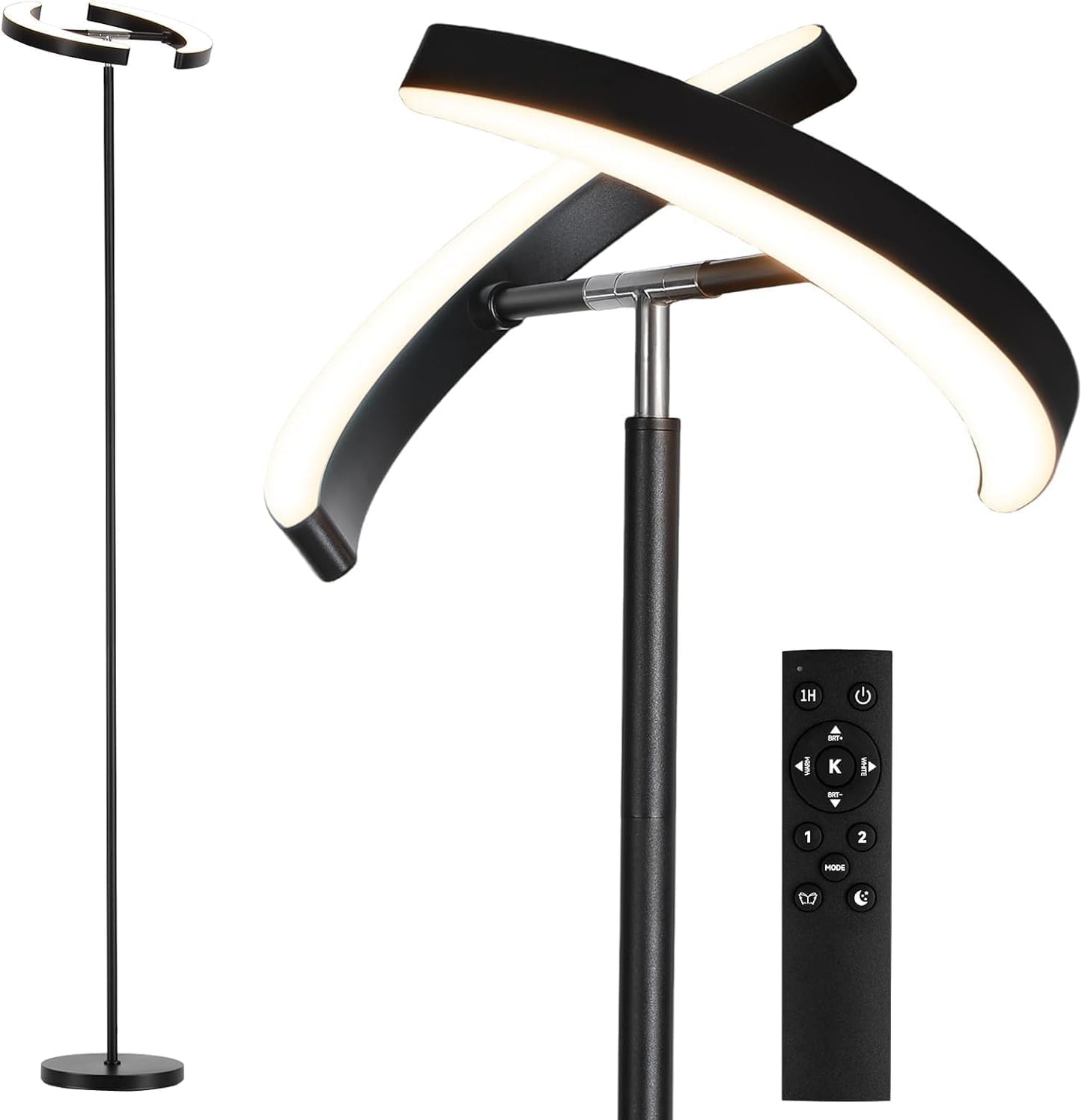 ✨ Modern LED Floor Lamp | Rotatable Dimmable Standing Light with Remote Control for Living Room & Bedroom