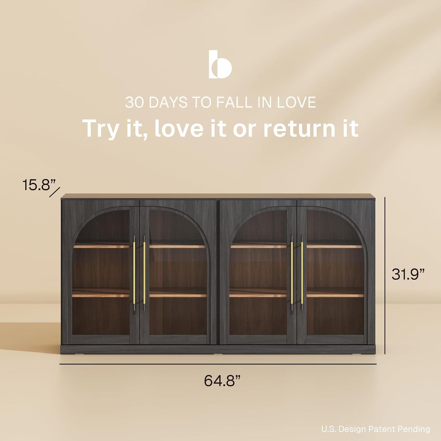 ✨ Modern Fluted Sideboard Cabinet | Elegant Storage Credenza for Living Room & Entryway