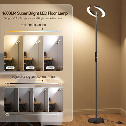✨ Modern LED Floor Lamp | Rotatable Dimmable Standing Light with Remote Control for Living Room & Bedroom