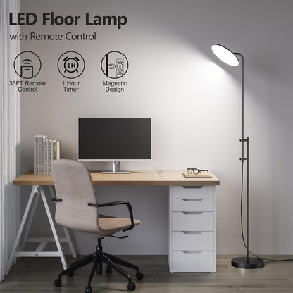 ✨ Modern LED Floor Lamp | 350° Rotatable Dimmable Standing Light with Remote Control for Living Room & Bedroom