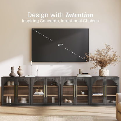 ✨ Modern Fluted Sideboard Cabinet | Elegant Storage Credenza for Living Room & Entryway
