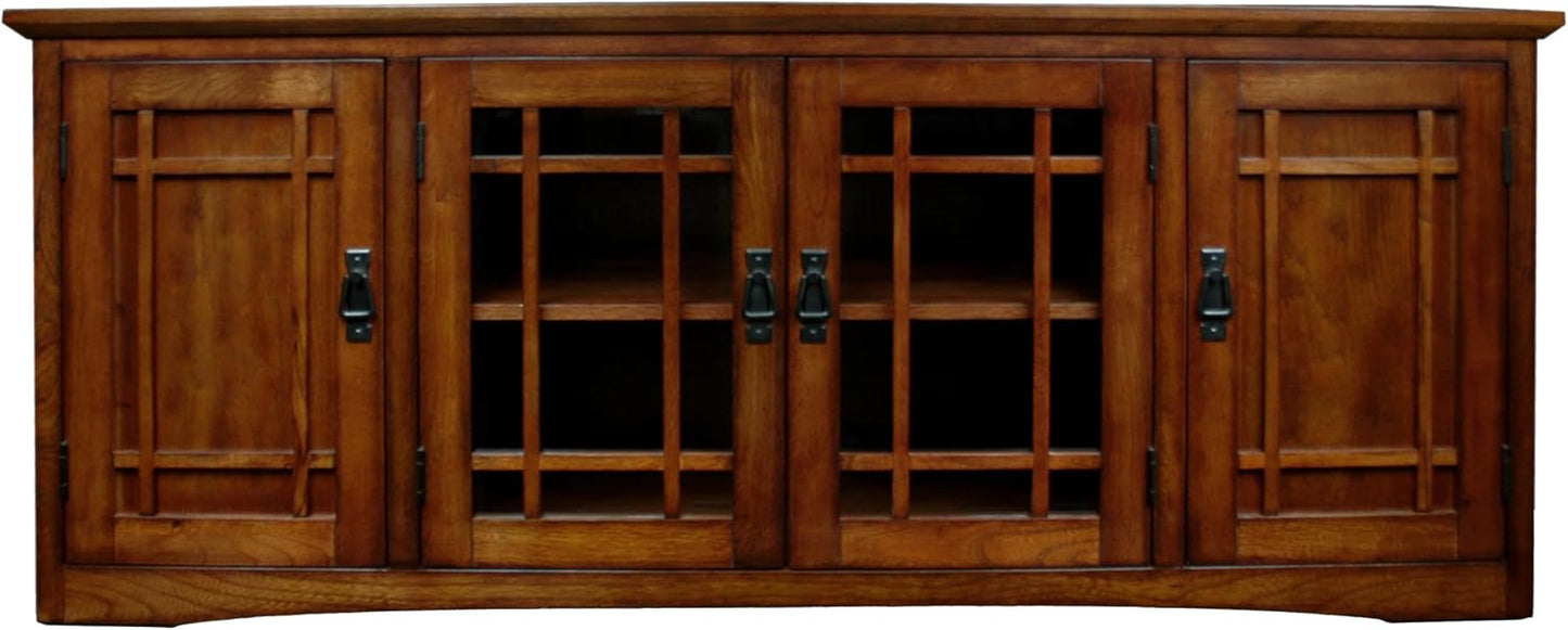 🪵 Classic Oak TV Console | 60" Solid Wood Style Entertainment Center with Storage Cabinets