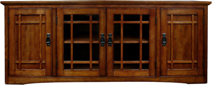 🪵 Classic Oak TV Console | 60" Solid Wood Style Entertainment Center with Storage Cabinets