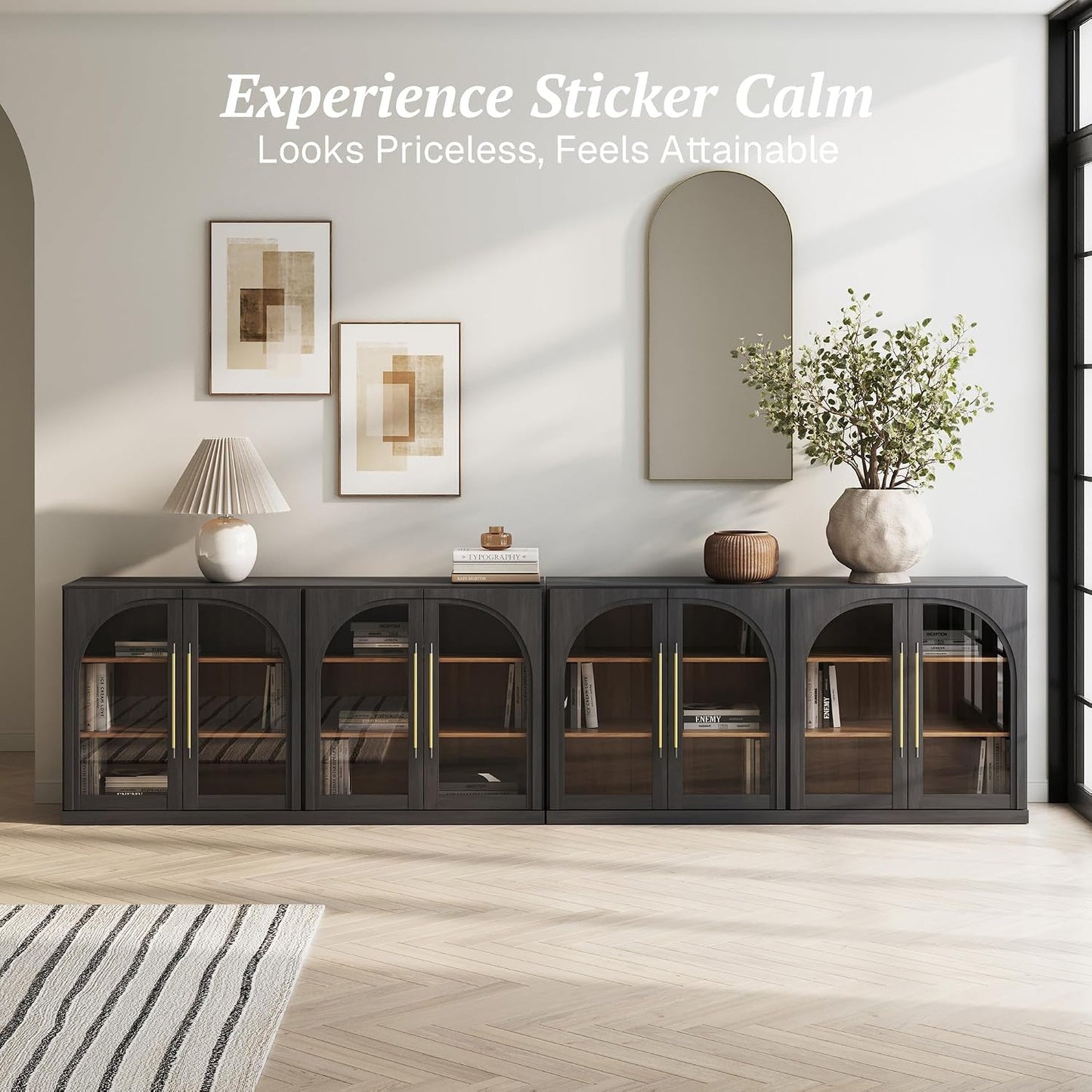✨ Modern Fluted Sideboard Cabinet | Elegant Storage Credenza for Living Room & Entryway