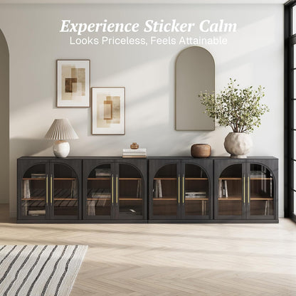 ✨ Modern Fluted Sideboard Cabinet | Elegant Storage Credenza for Living Room & Entryway