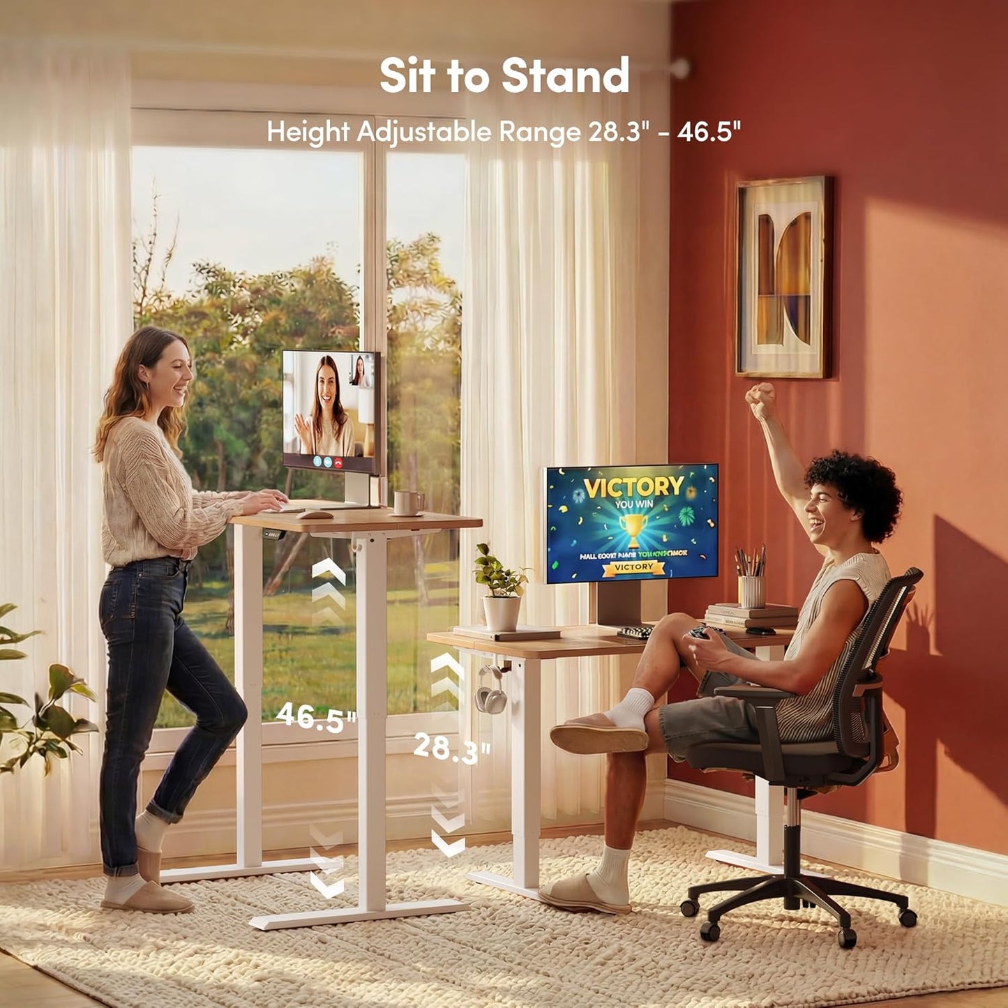 ⚡ Electric Standing Desk | Adjustable Height Ergonomic Computer Desk for Home Office & Gaming Setup