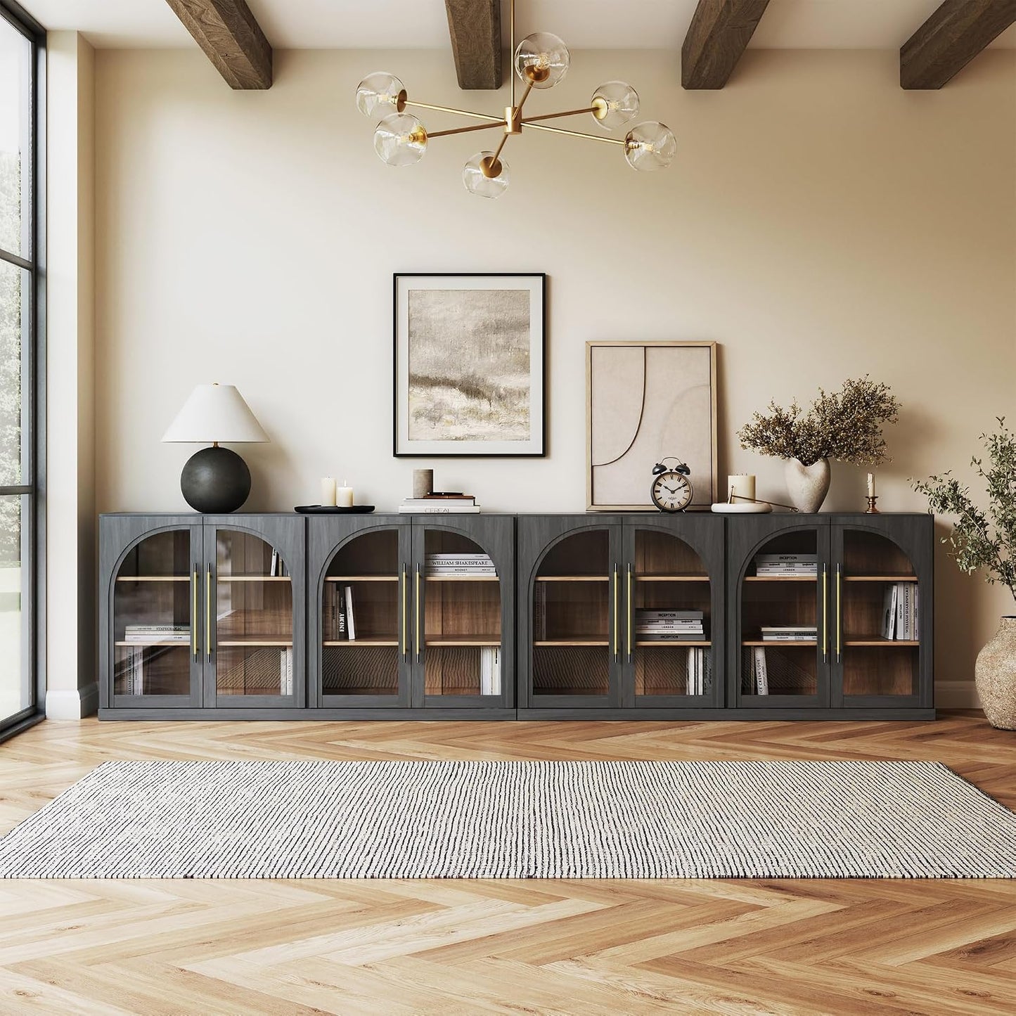 ✨ Modern Fluted Sideboard Cabinet | Elegant Storage Credenza for Living Room & Entryway