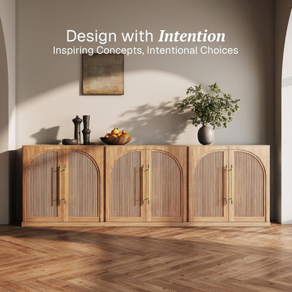 ✨ Modern Arched Sideboard Cabinet | Elegant Storage Credenza with Adjustable Shelves