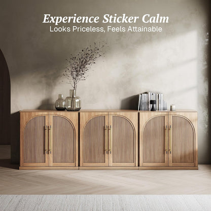 ✨ Modern Arched Sideboard Cabinet | Elegant Storage Credenza with Adjustable Shelves